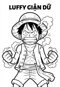 Tô màu Luffy Giận Dữ