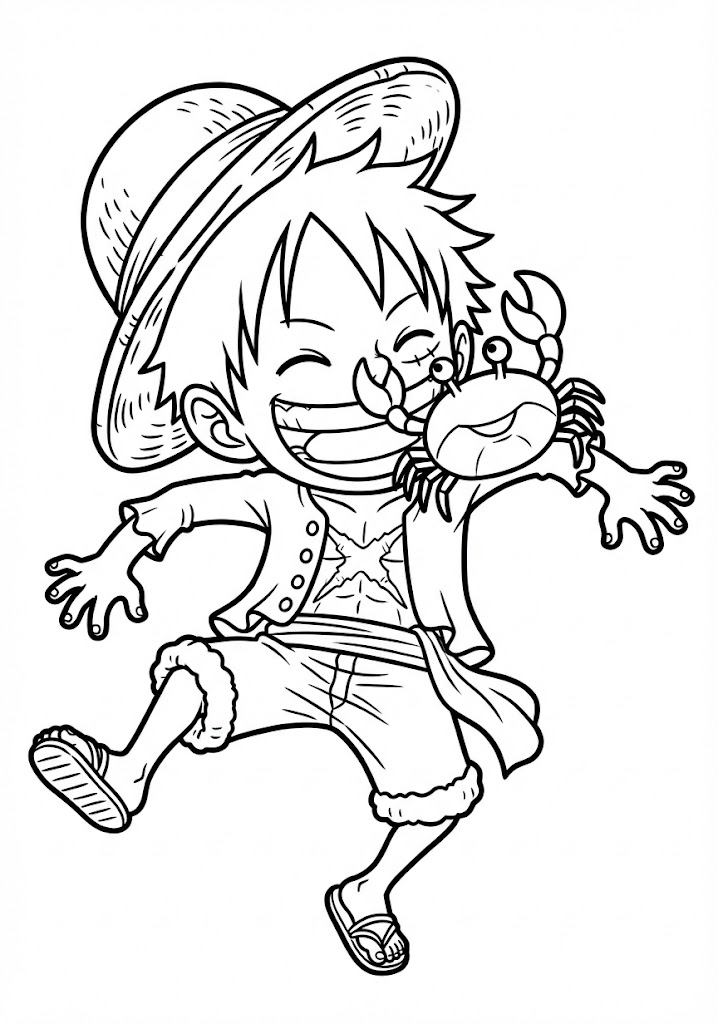 Tô màu Luffy Hài hước