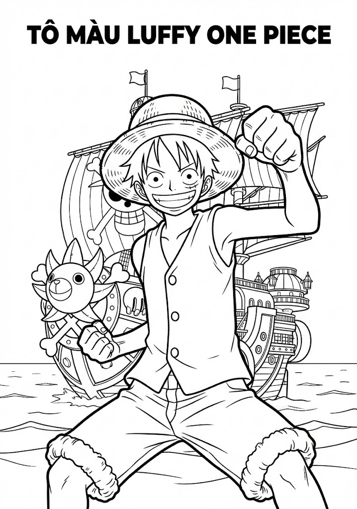 Tô màu Luffy One Piece
