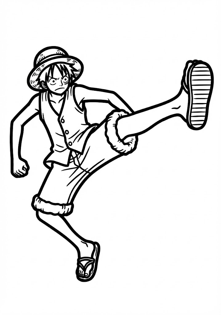 Tô màu Luffy Tung Cước