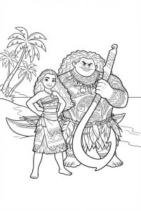 Tô màu Moana VớI Maui