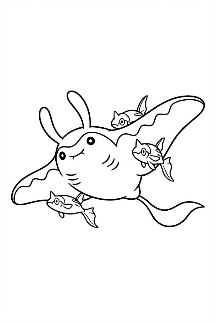 Tô màu Pokemon Mantine