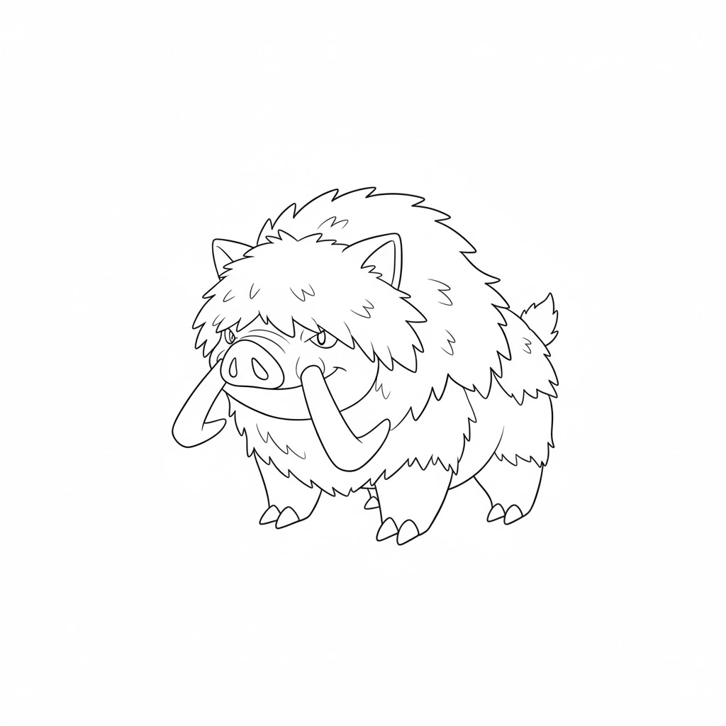 Tô màu Pokemon Swinub