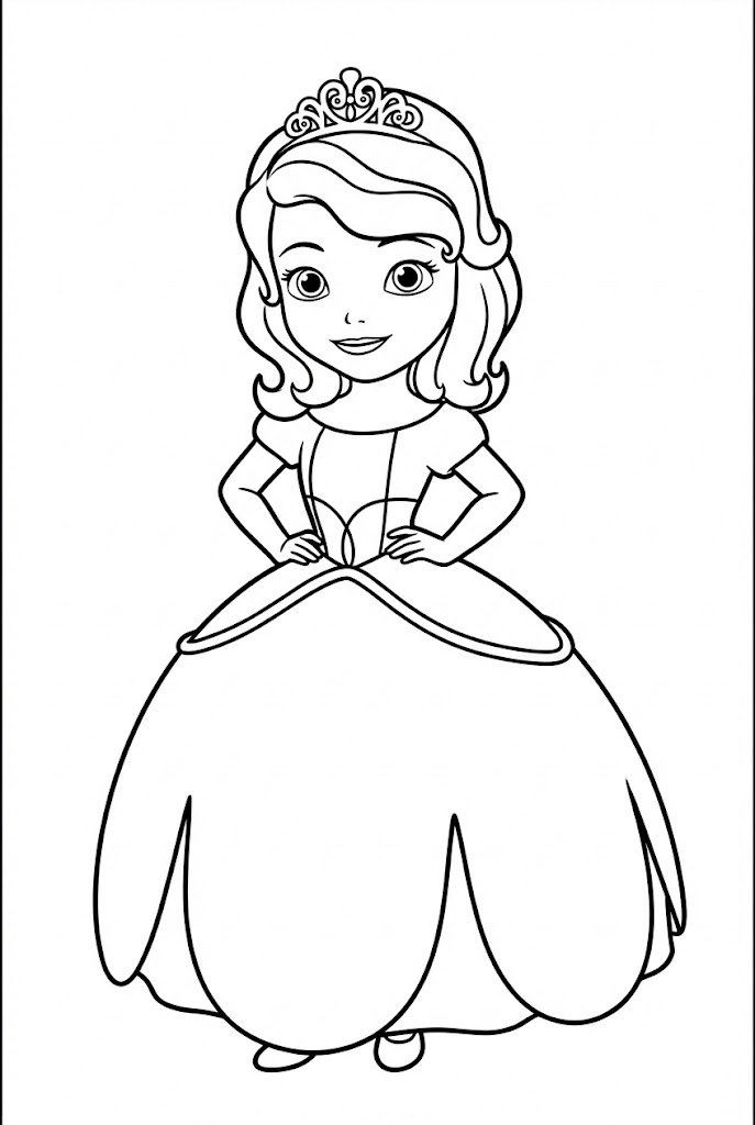 Tô màu Sofia Bé Nhỏ Mỉm Cười