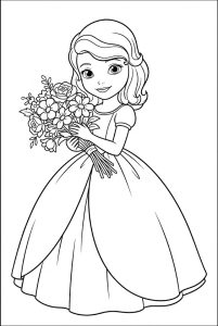 Tô màu Sofia Cầm Bó Hoa