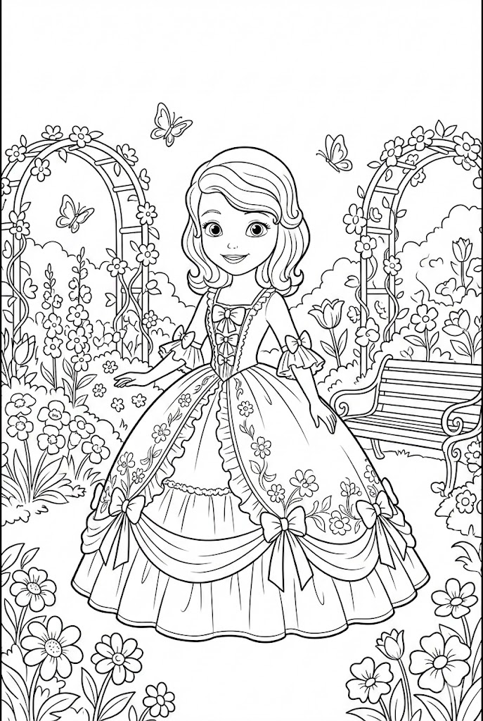 Tô màu Sofia Trong Khu Vườn