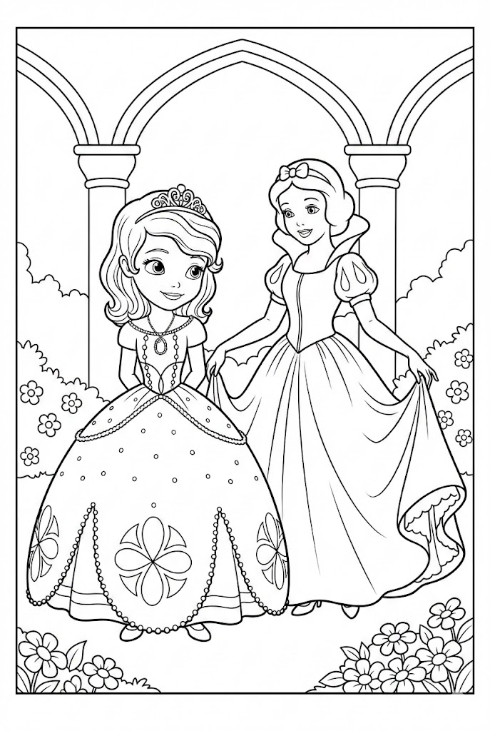 Tô màu Sofia Và Bạch Tuyết