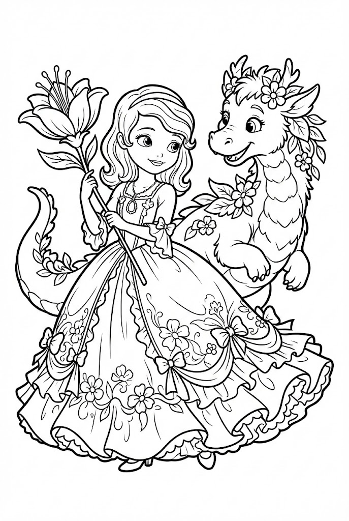 Tô màu Sofia Và Con Rồng