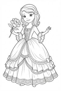 Tô màu Sofia Xinh Đẹp Và Hoa