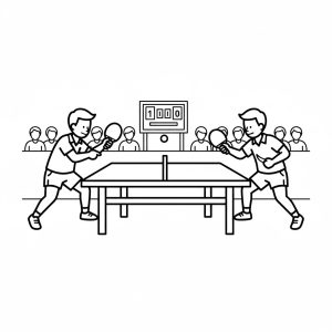 Tô màu Thi Đấu Bóng Bàn Chuyên Nghiệp