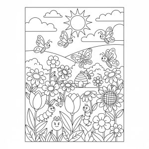 Tô màu Vườn Hoa và Bươm Bướm
