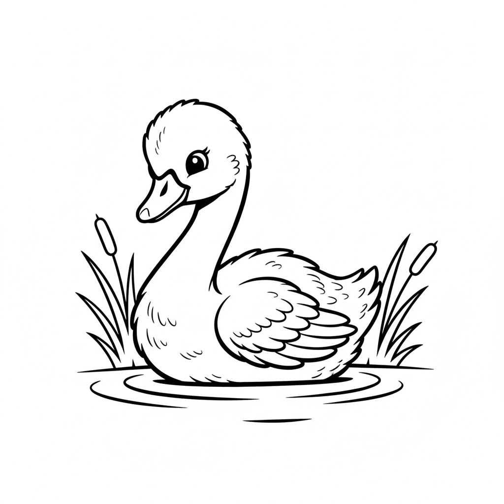 Tô màu con chim thiên nga con