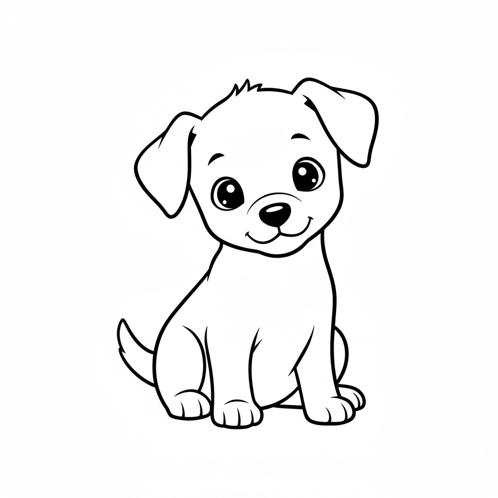 Tô màu con chó con đáng yêu