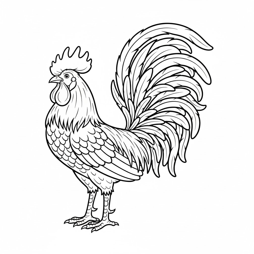 Tô màu con gà trống