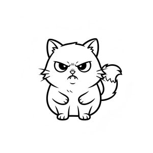 Tô màu con mèo giận dữ