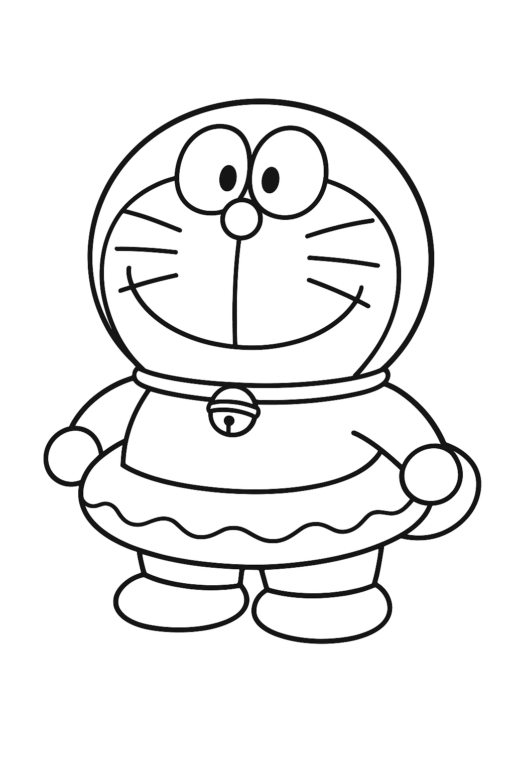 Tô màu doraemon mặc phao tròn