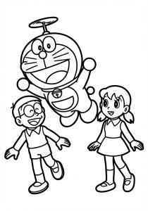 Tô màu doraemon, nobita và shizuka