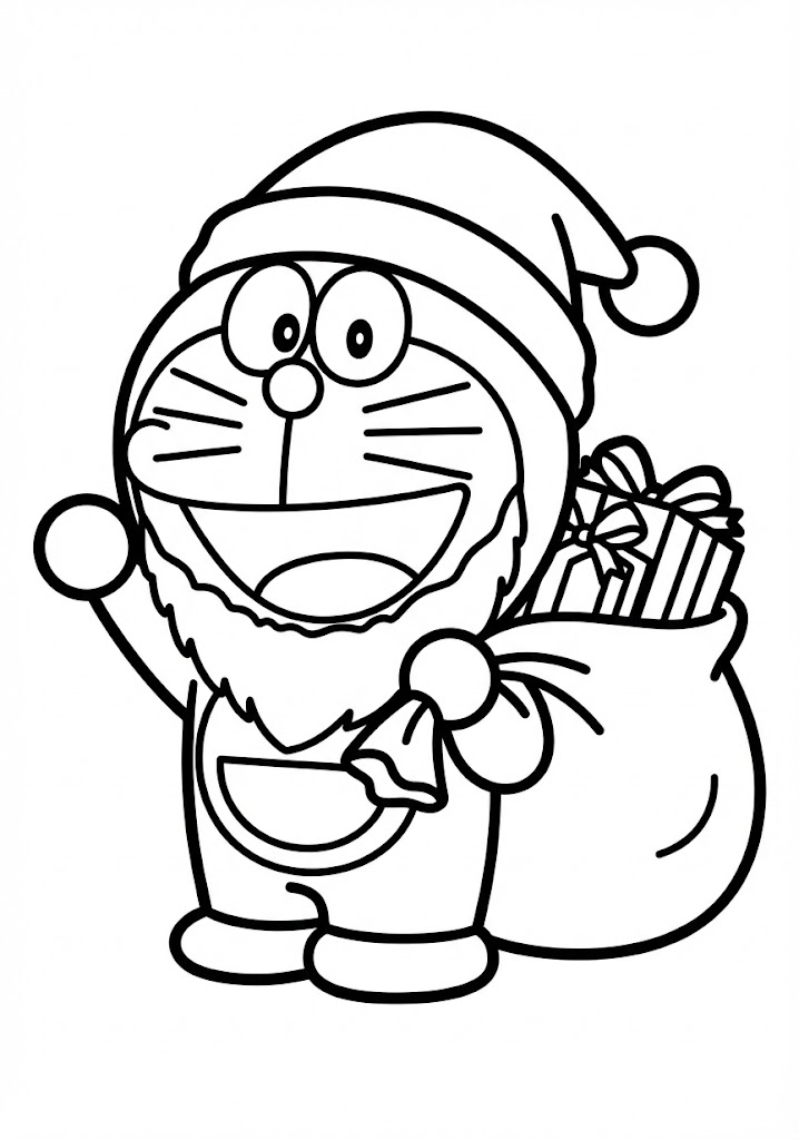 Tô màu doraemon ông già noel