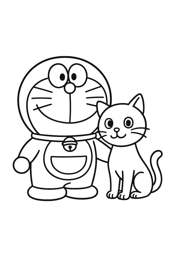 Tô màu doraemon và con mèo