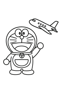 Tô màu doraemon và máy bay