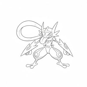 Tô màu mega greninja pokemon