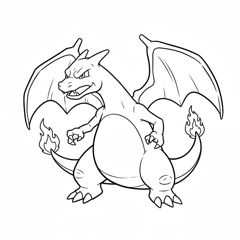 Tô màu pokemon charizard giận dữ