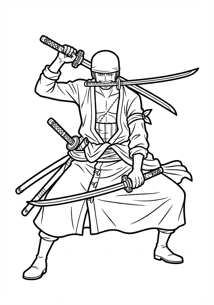 Tô màu roronoa zoro trong one piece