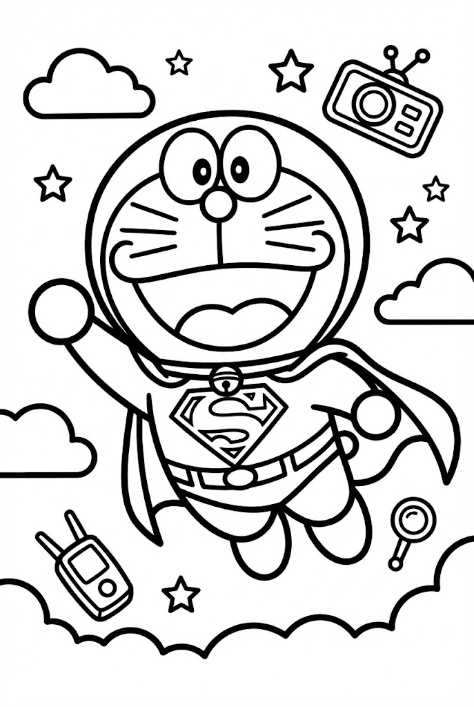 Tô màu siêu nhân doraemon