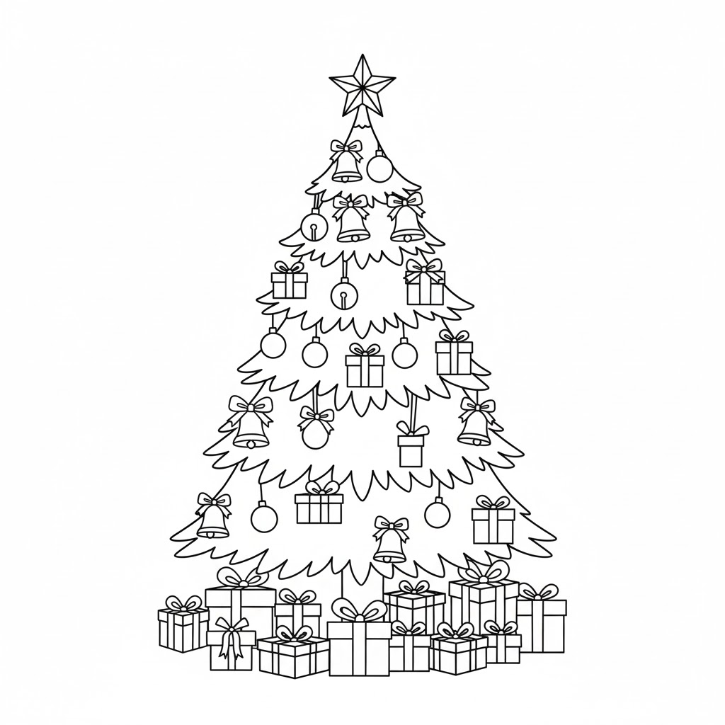 Tranh Tô Màu Cây Thông Noel