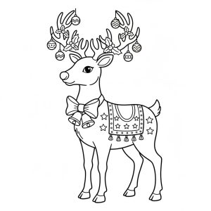 Tranh Tô Màu Con Tuần Lộc Noel