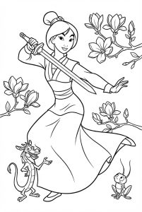 Tranh Tô Màu Công Chúa Hoa Mộc Lan