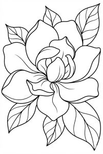 Tranh Tô Màu Hoa Mộc Lan Đẹp