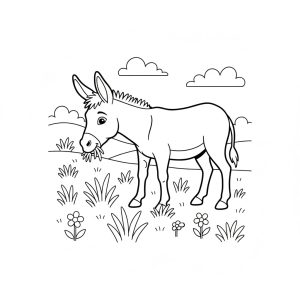 Tranh tô màu con lừa