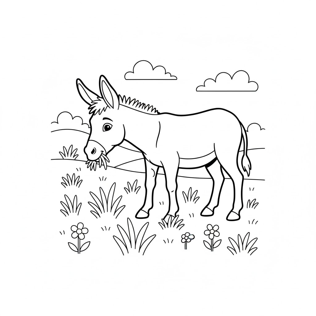 Tranh tô màu con lừa