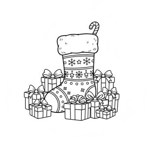 Tranh tô màu hộp quà bít tất Noel