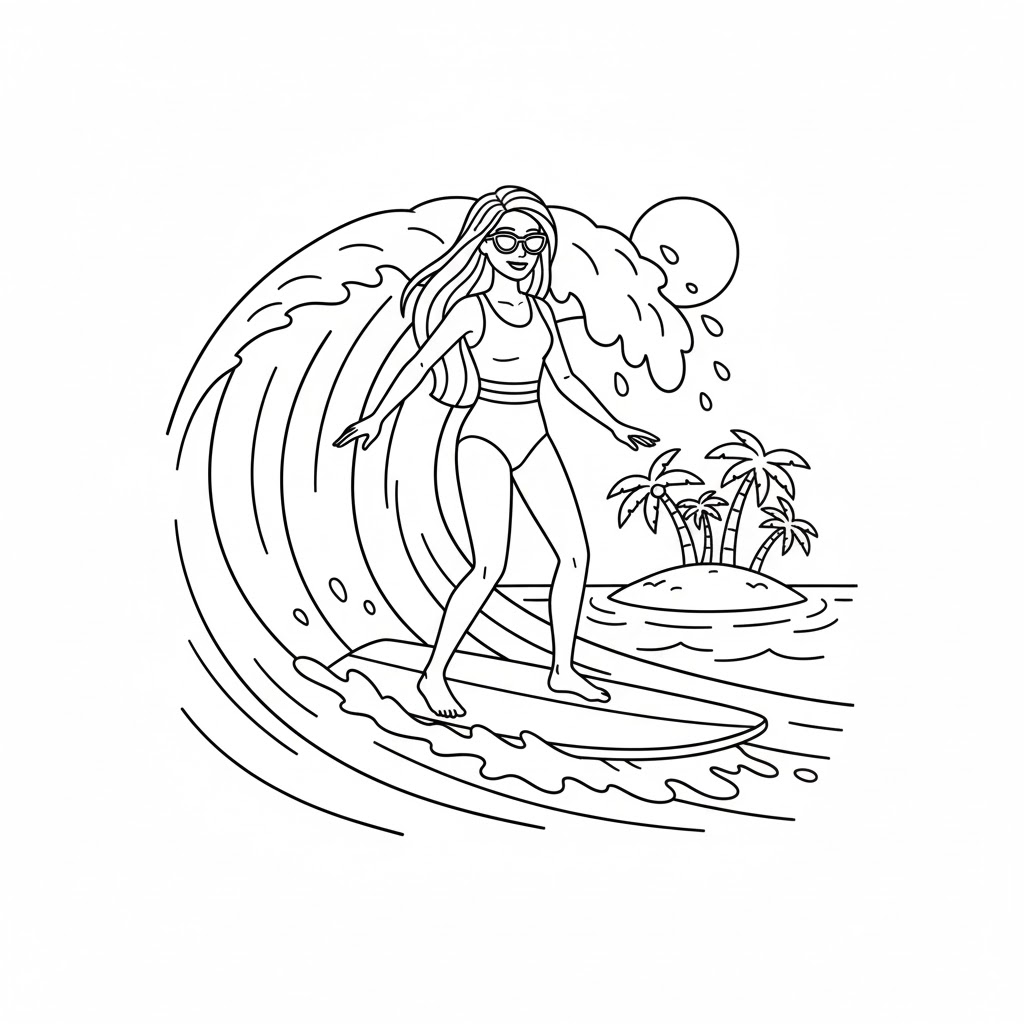 công chúa barbie đi lướt sóng