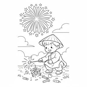 tô màu bé đốt pháo