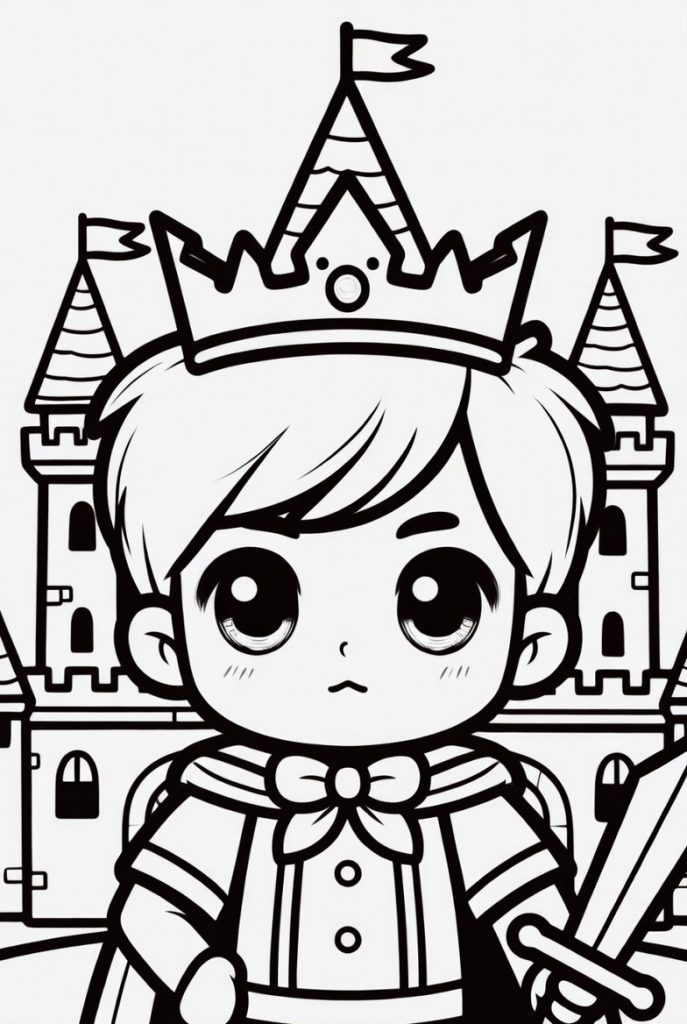 tranh tô màu e bé hoàng tử