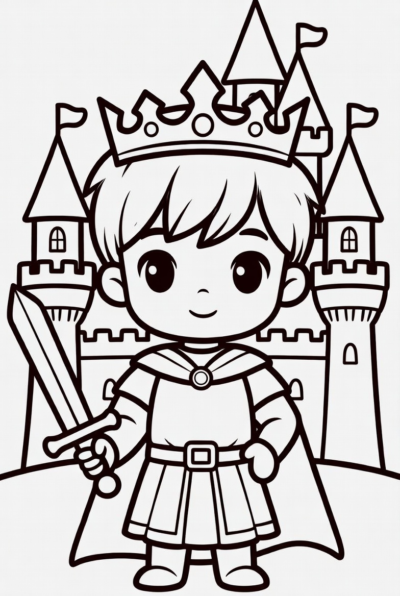Tô màu Hoàng Tử Cầm Kiếm