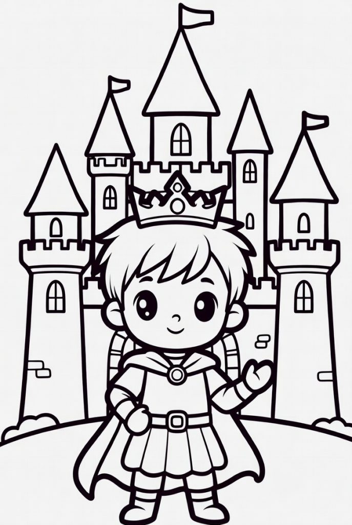 tranh tô màu hoàng tử vẫy tay