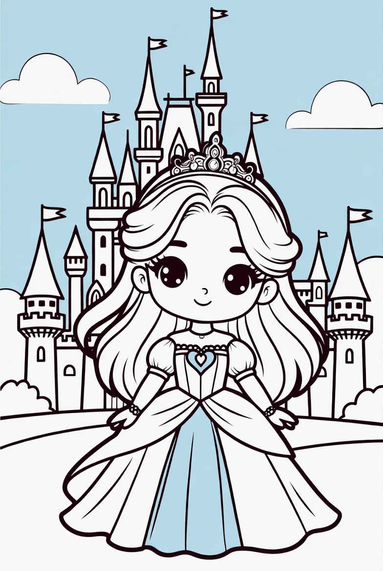 Tranh tô màu công chúa xinh đẹp