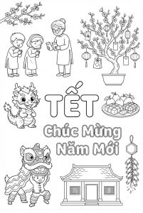 Hinh to mau Tet don gian cho be