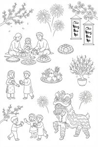 Hinh to mau Tet tieu hoc