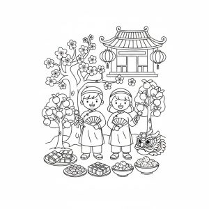 Hinh to mau ngay Tet cho be